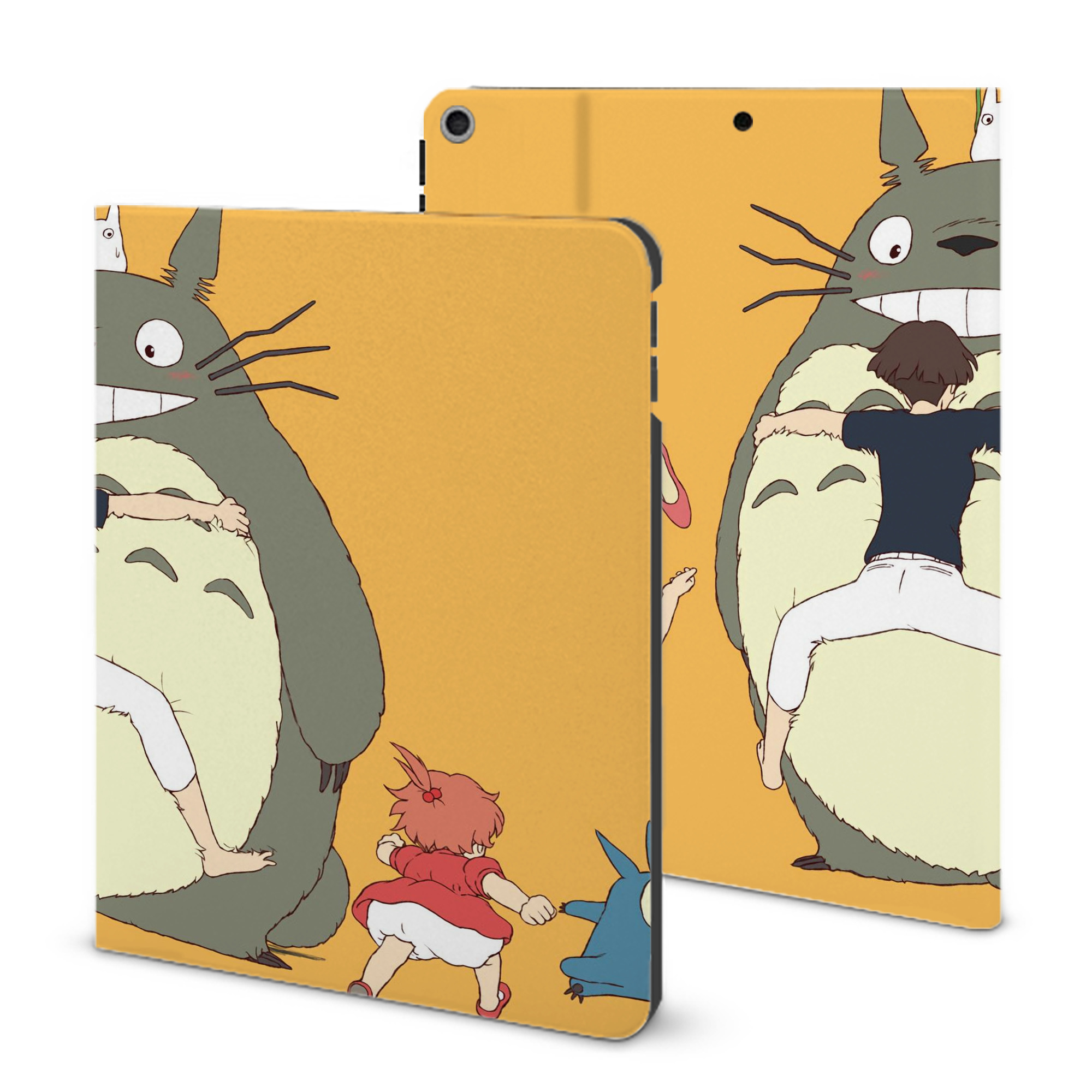 （画像用） となりのトトロ 草壁メイ 草壁サツキ My Neighbor Totoro Satsuki Kusakabe Mei Kusakabe IPad ケース ブック型 PUレザー TPU 耐衝撃 軽量 薄型 ペン収納なし 全面保護 IPad 各モデル対応